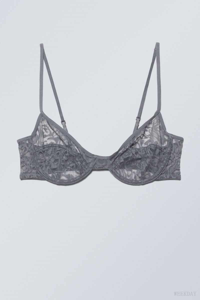 Dark Grey Weekday Molly Underwire Bra Bra | ZRKJ6849