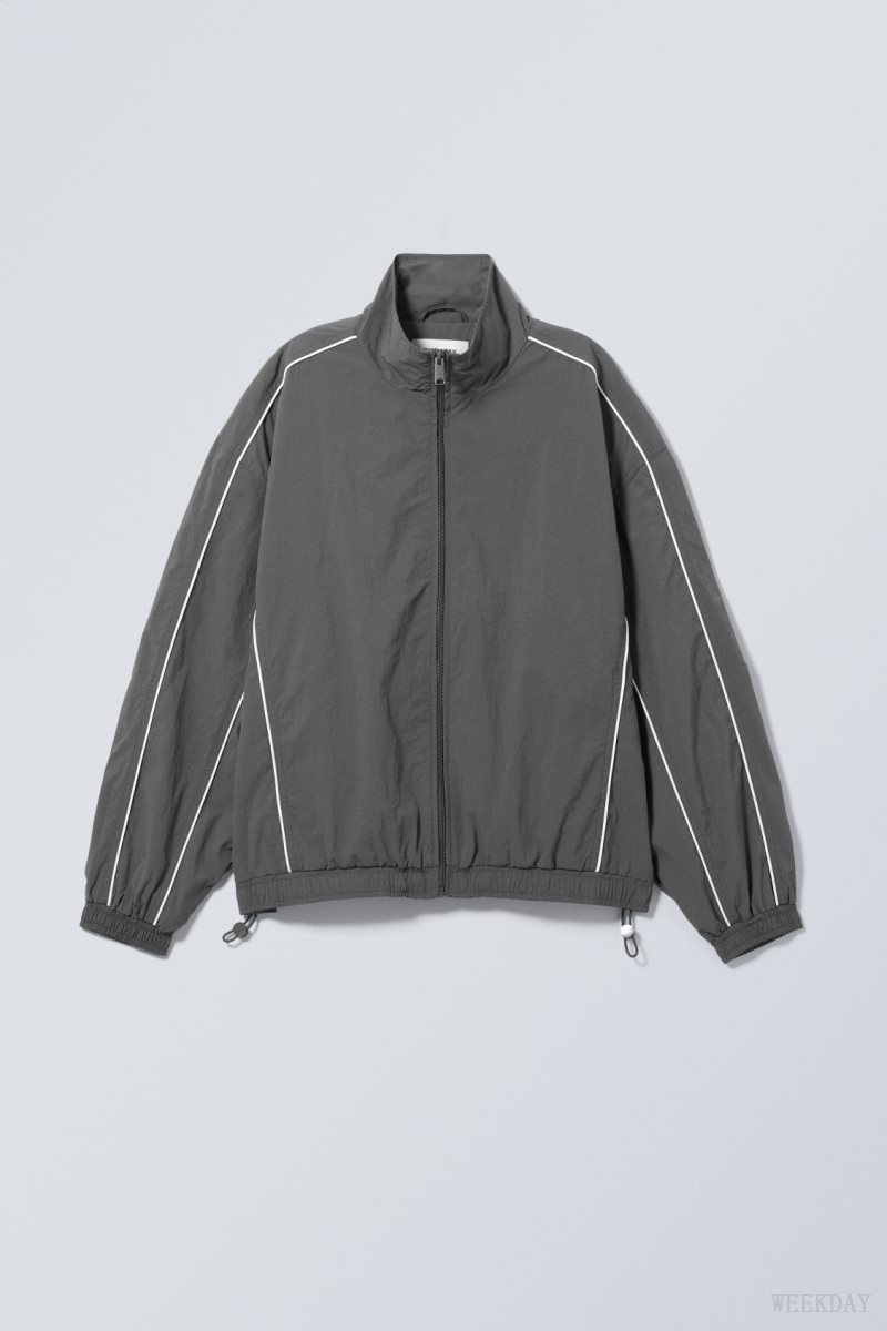 Dark Grey Weekday Nera Windbreaker Jacket | HMUC6956