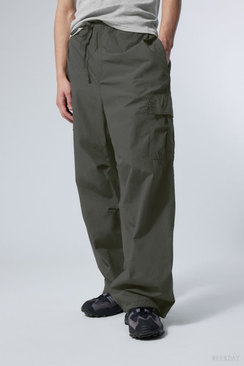 Dark Grey Weekday Parachute Loose Cargo Trousers | IFYM7562