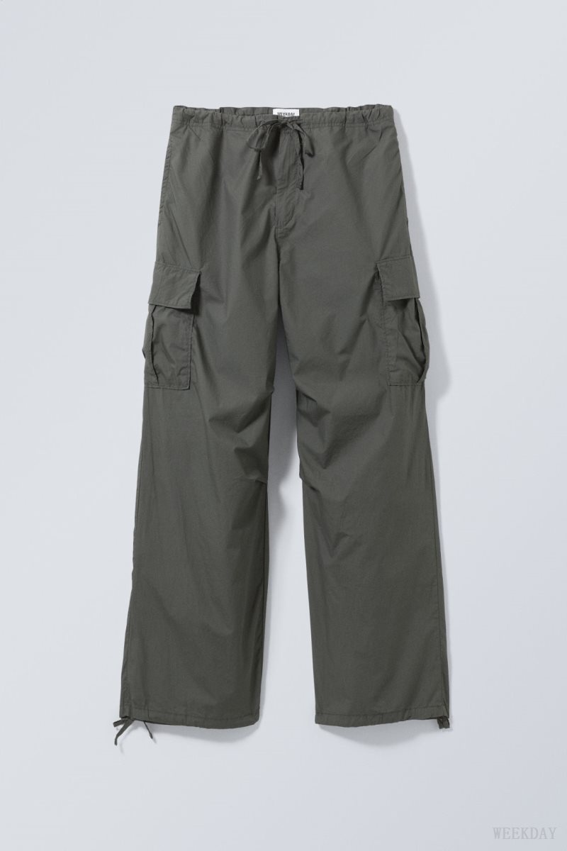 Dark Grey Weekday Parachute Loose Cargo Trousers | IFYM7562