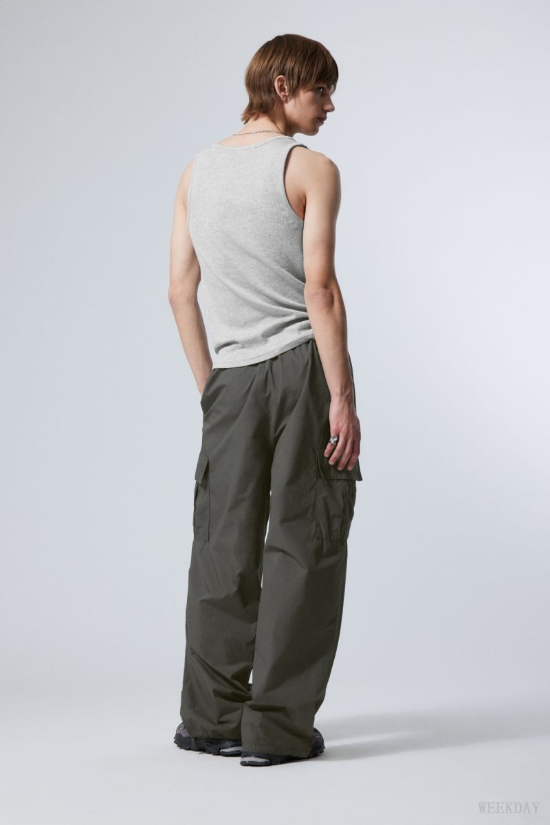 Dark Grey Weekday Parachute Loose Cargo Trousers | IFYM7562