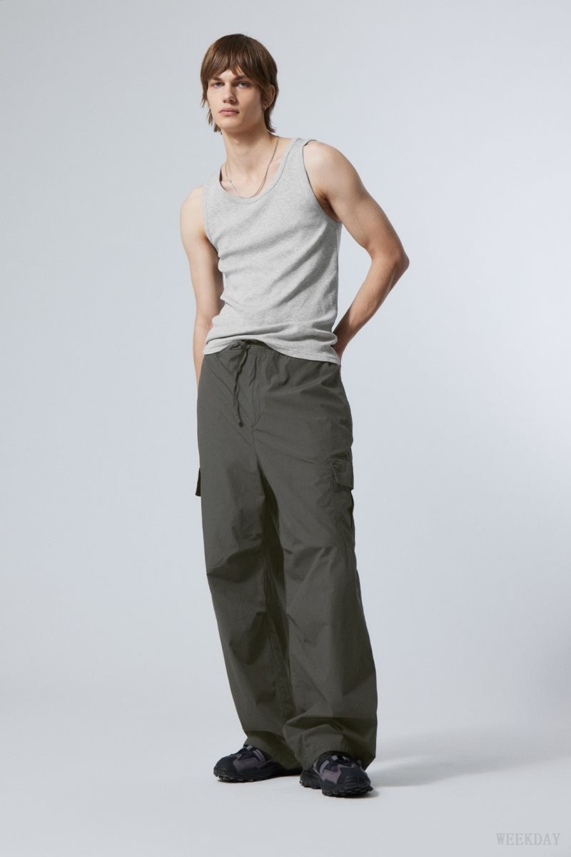 Dark Grey Weekday Parachute Loose Cargo Trousers | IFYM7562