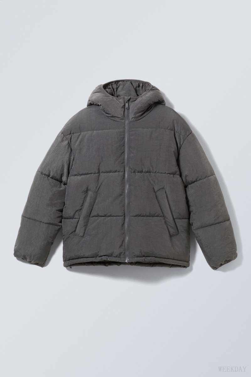 Dark Grey Weekday Pat Puffer Jacket | BAZO4103