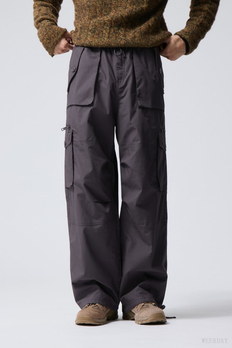 Dark Grey Weekday Piper Loose Cargo Trousers | IUOG4579