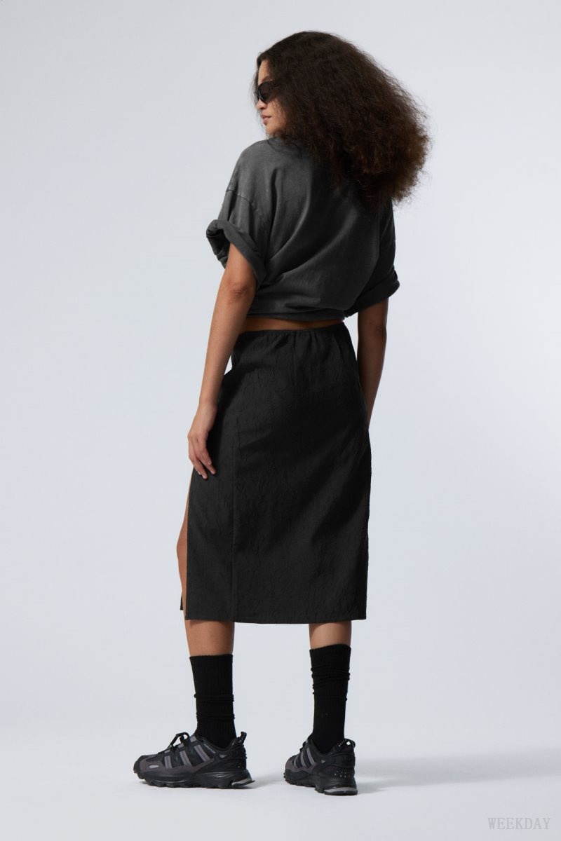 Dark Grey Weekday Priscilla Mid Skirt | TYDF8077