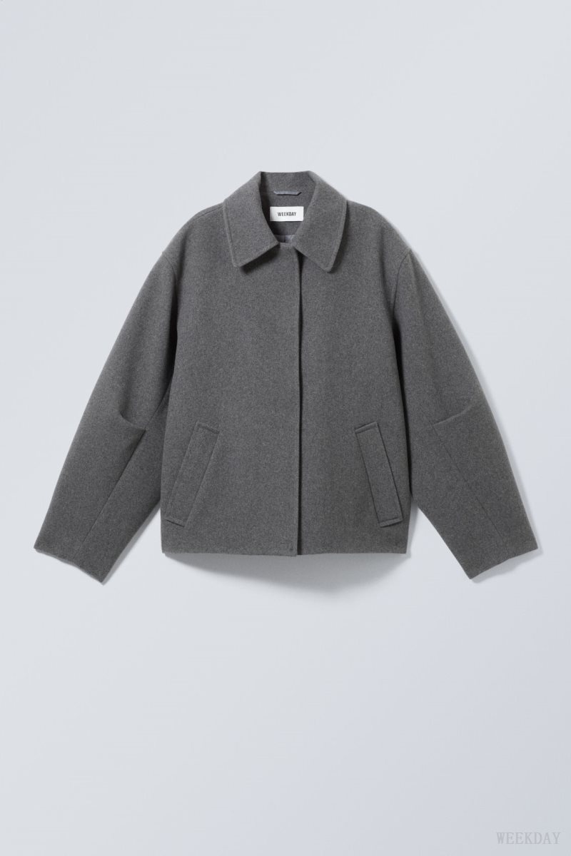 Dark Grey Weekday Tana Wool Blend Jacket | CYCI5091