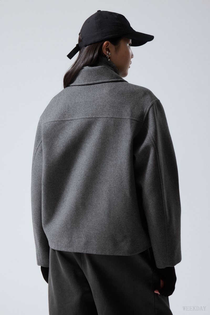 Dark Grey Weekday Tana Wool Blend Jacket | CYCI5091