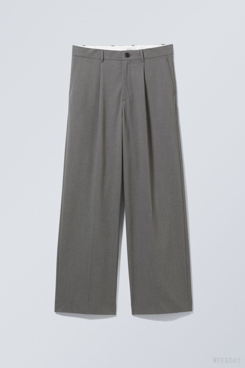 Dark Grey Weekday Uno Loose Suit Trousers | NGJN3151