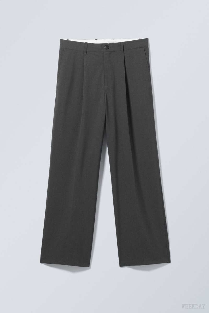 Dark Grey Weekday Uno Loose Suit Trousers | RLBV9869