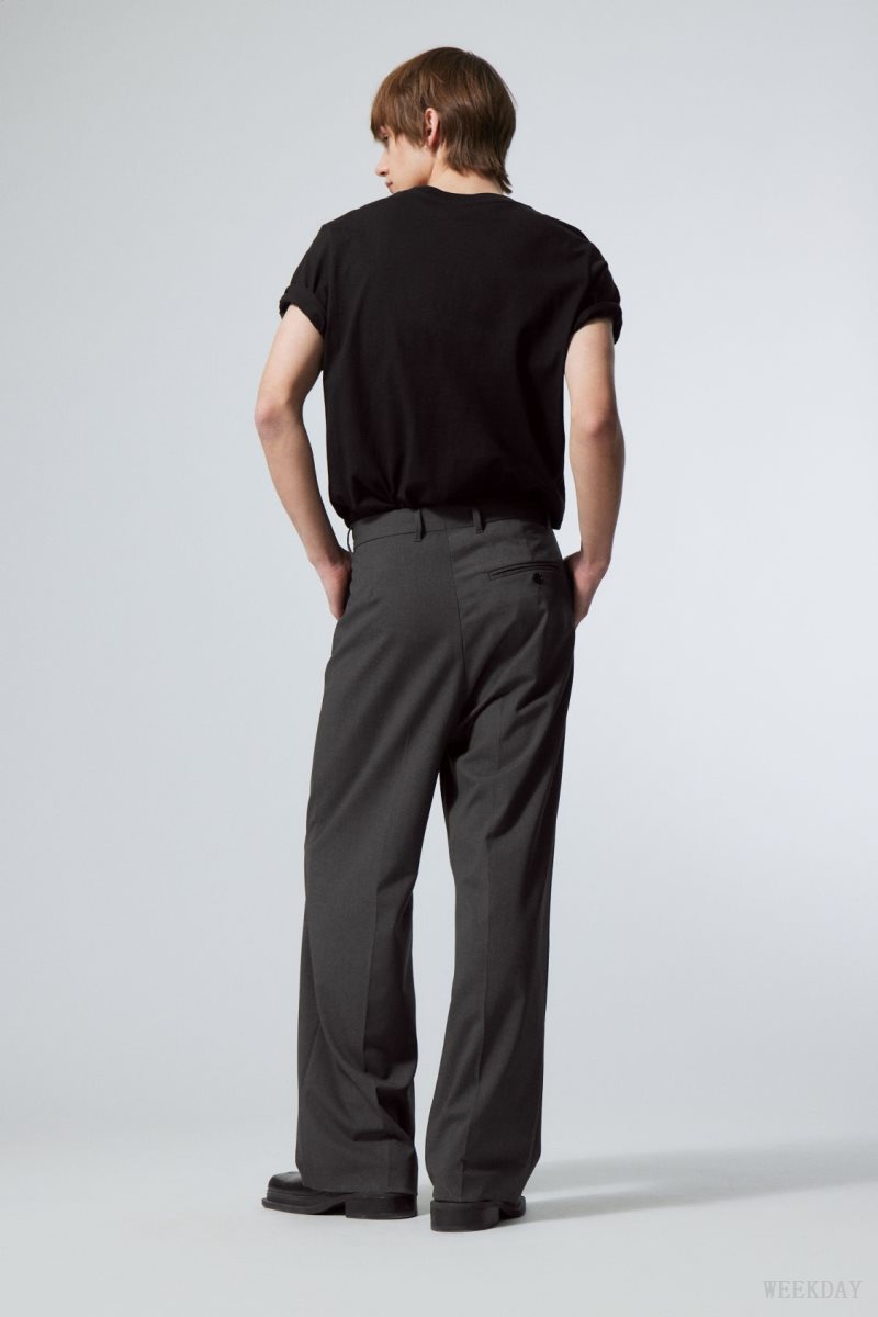 Dark Grey Weekday Uno Loose Suit Trousers | RLBV9869