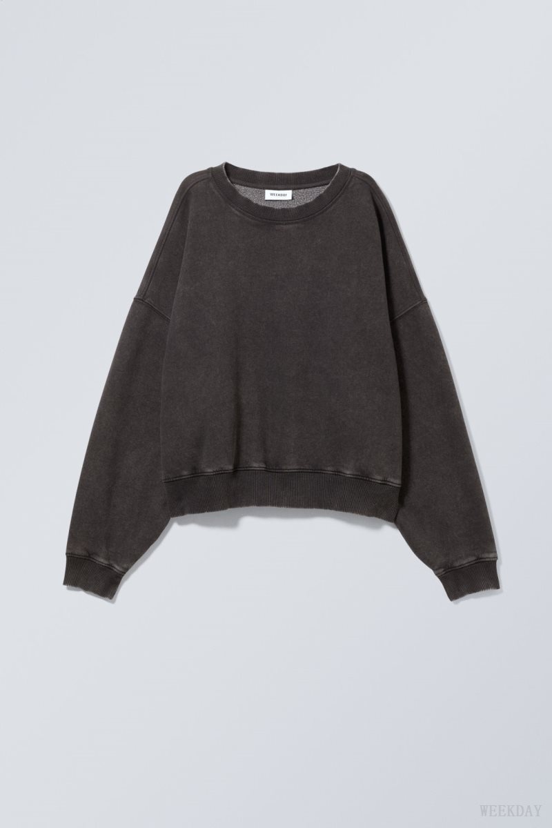 Dark Grey Weekday Wide Heavyweight Sweatshirt | KLHQ9590