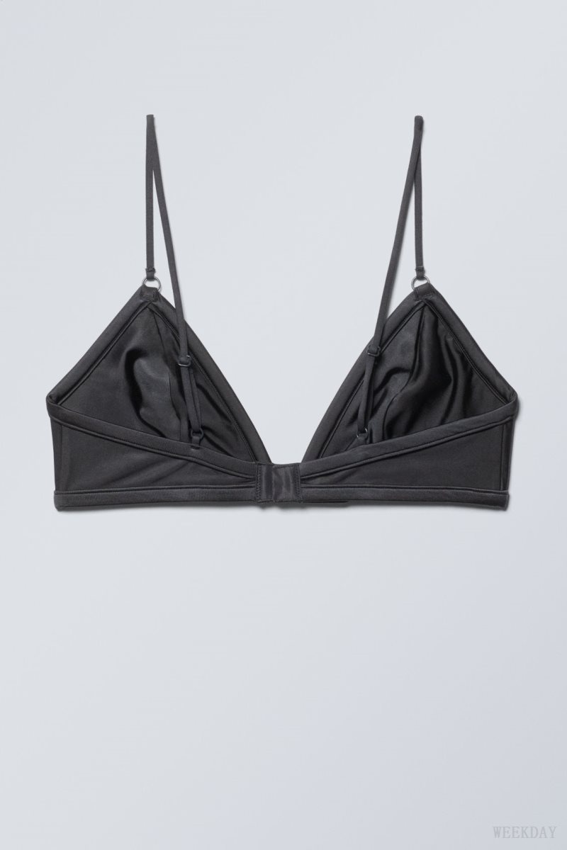 Dark Grey Weekday Zelda Shiny Triangle Bra Bra | KLBX6458