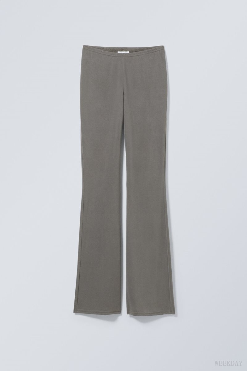 Dark Khaki Weekday Bea Jersey Trousers | DTPG5524