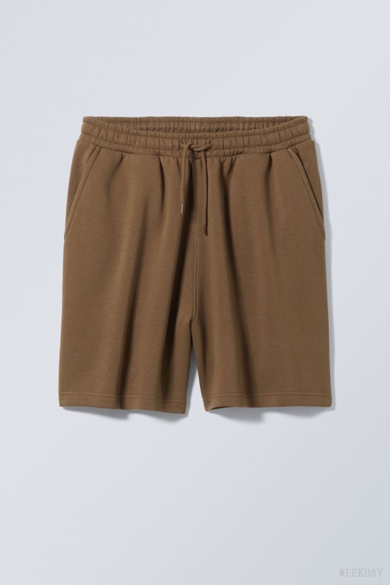 Dark Khaki Weekday Standard Sweatshorts | OERY5421