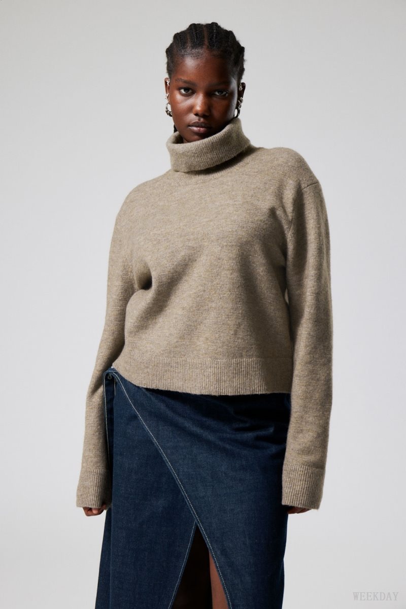 Dark Mole Weekday Ayla Knitted Turtleneck | XFCB4088