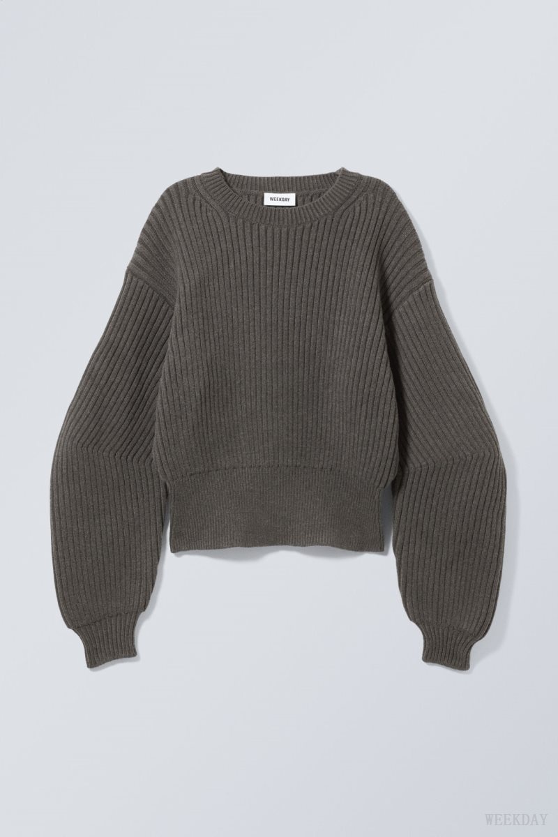 Dark Mole Weekday Dion Sculptural Sweater | VJFL0256