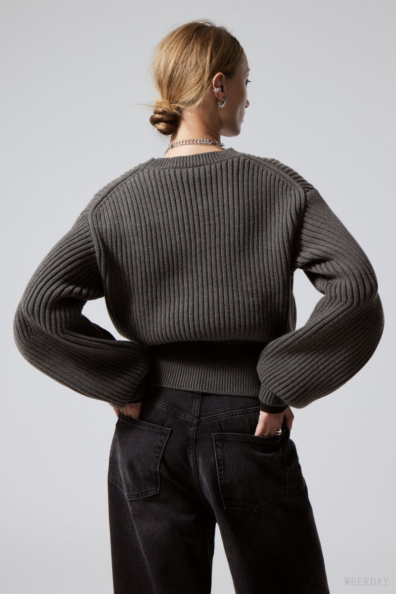 Dark Mole Weekday Dion Sculptural Sweater | VJFL0256