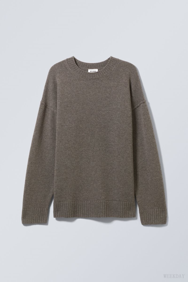 Dark Mole Weekday Eloise Oversized Wool Sweater | HJOU8000