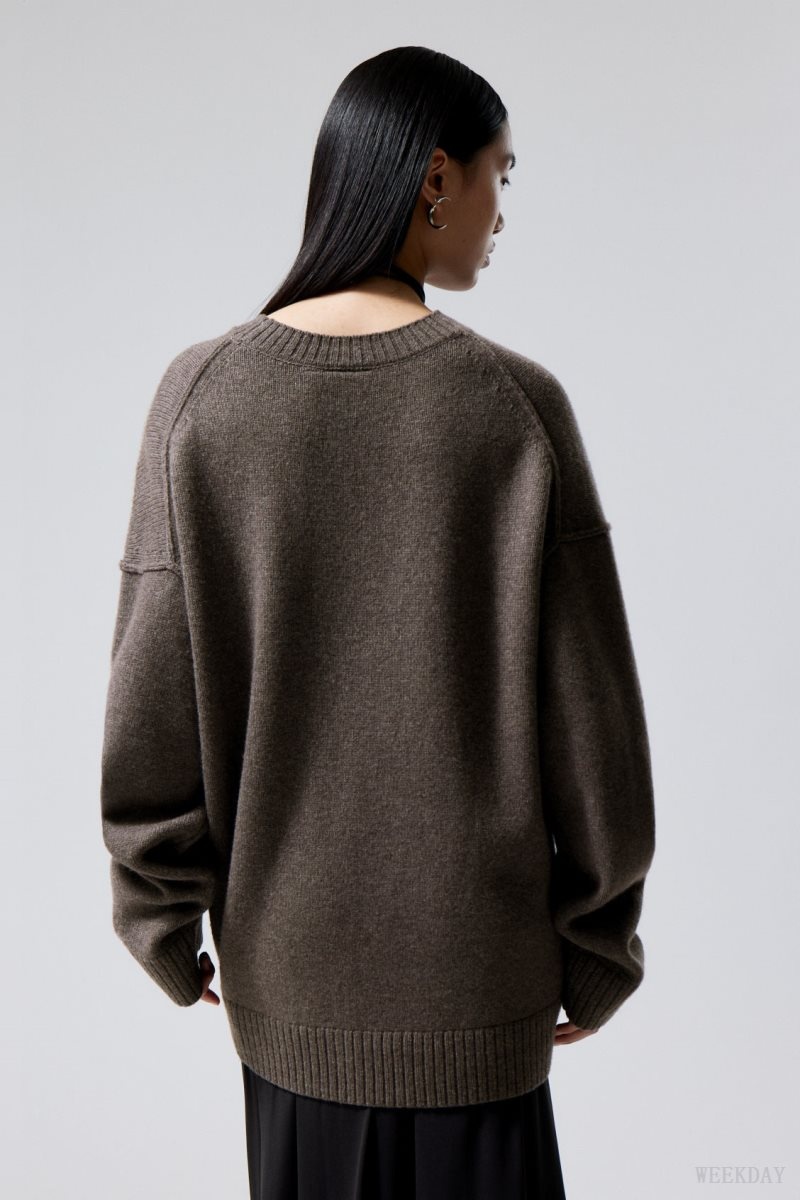 Dark Mole Weekday Eloise Oversized Wool Sweater | HJOU8000