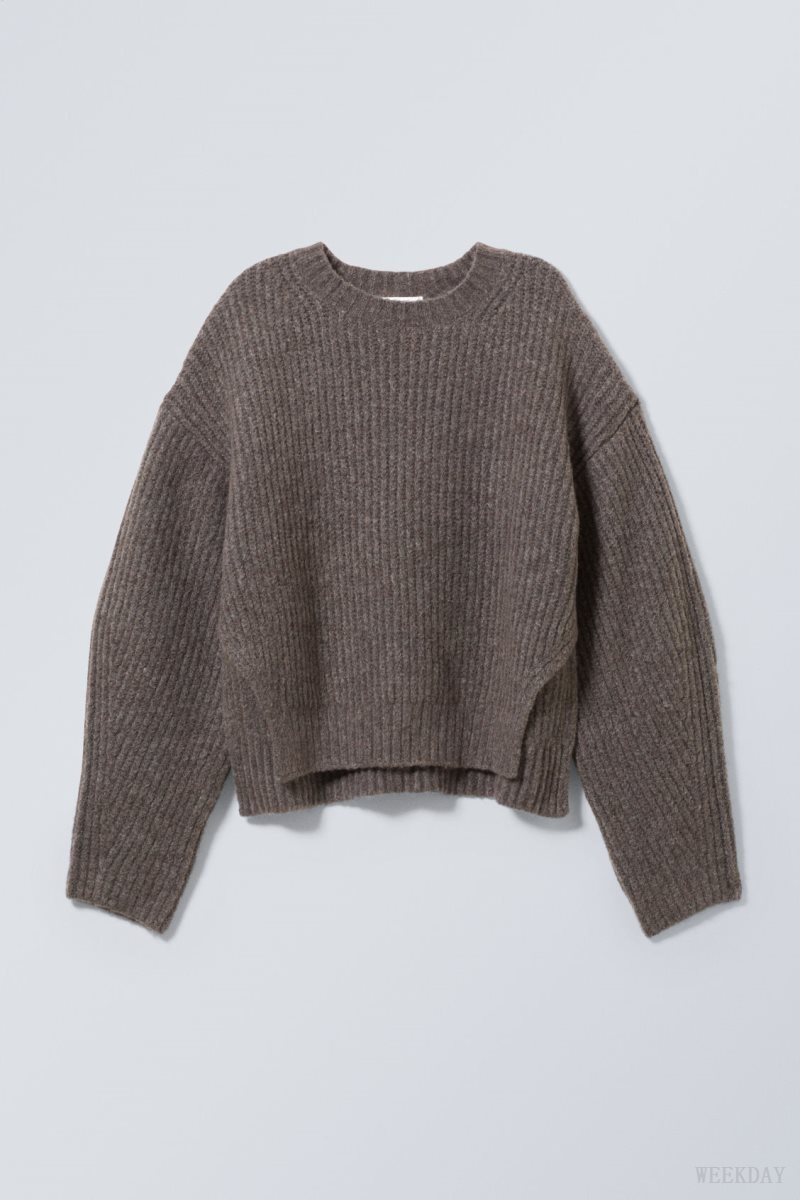 Dark Mole Weekday Ivy Knit Sweater | LEGR8985