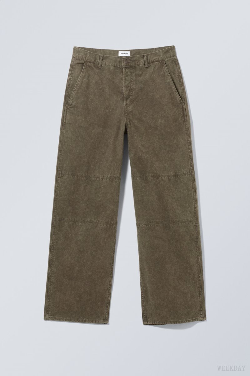 Dark Mole Weekday Micha Loose Workwear Trousers | HDCK4745