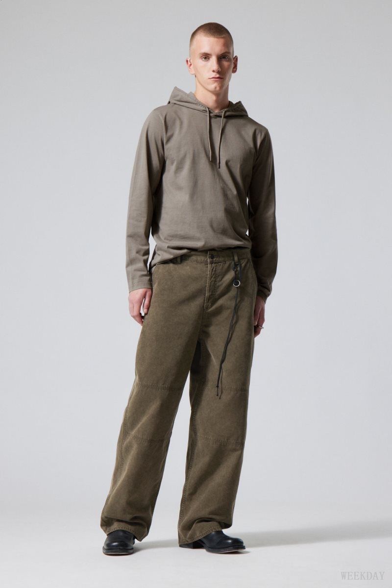 Dark Mole Weekday Micha Loose Workwear Trousers | HDCK4745