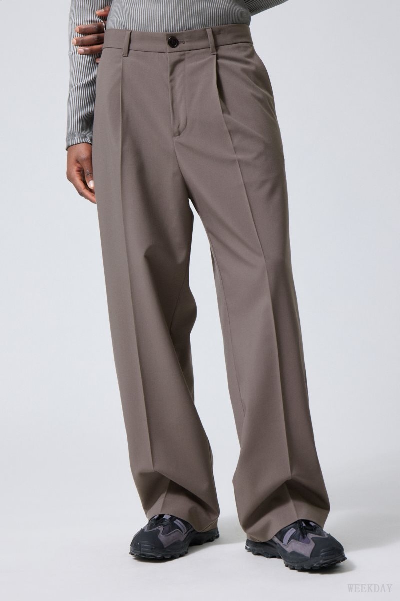 Dark Mole Weekday Uno Loose Suit Trousers | QCMJ3412