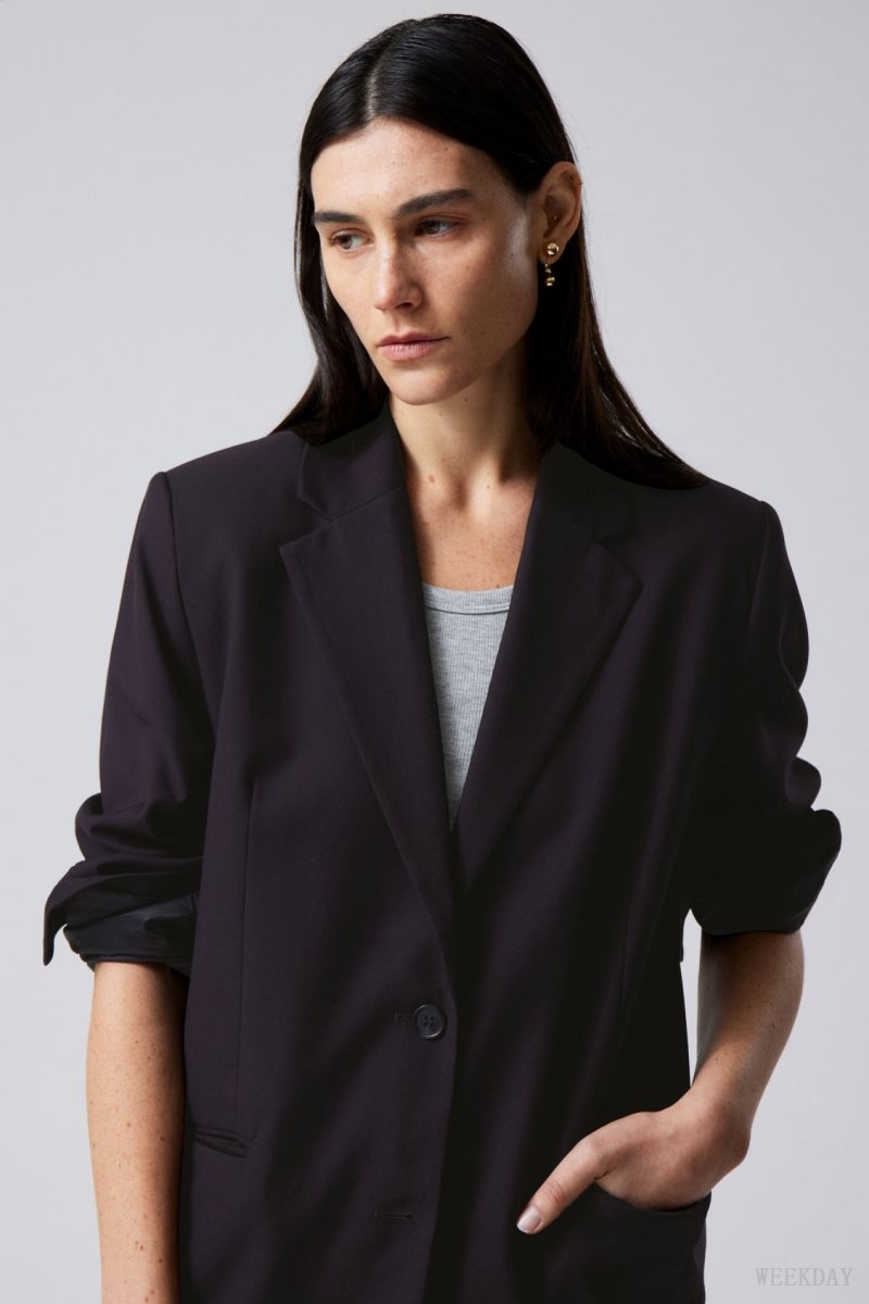 Dark Purple Weekday Erin Oversized Blazer | BXYF7373