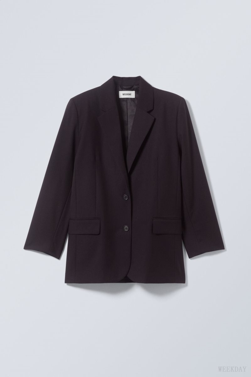 Dark Purple Weekday Erin Oversized Blazer | BXYF7373