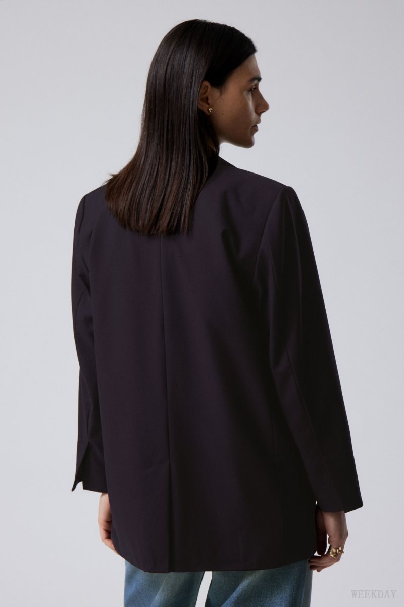 Dark Purple Weekday Erin Oversized Blazer | BXYF7373