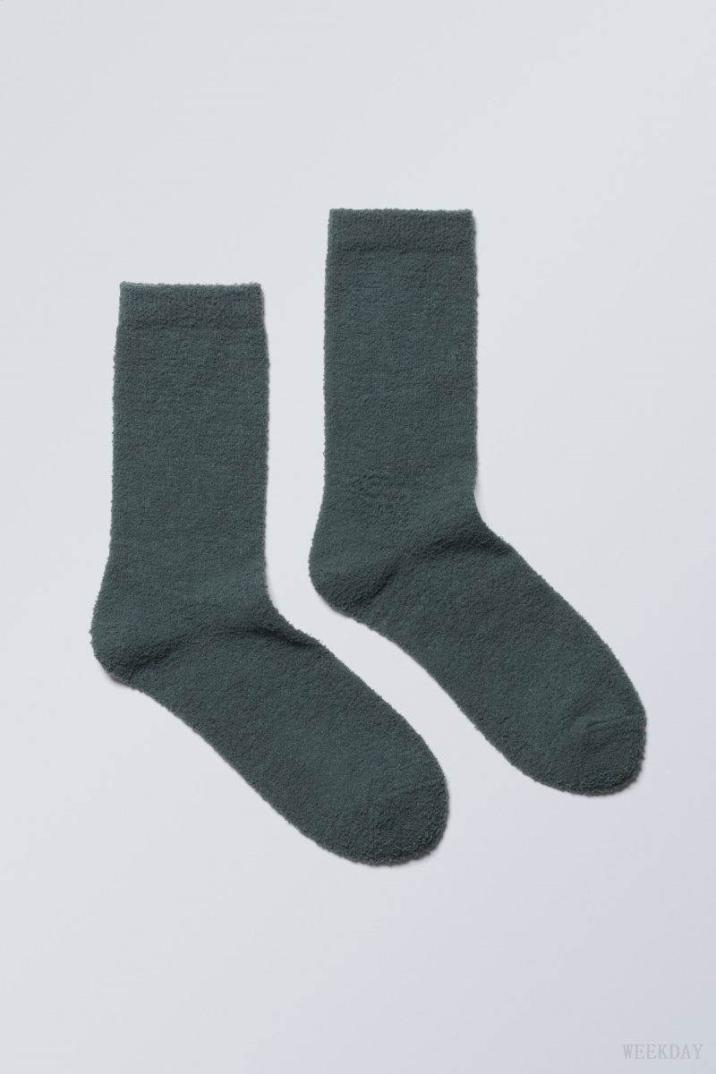 Dark Turquoise Weekday Cosy Socks | HBVC5475