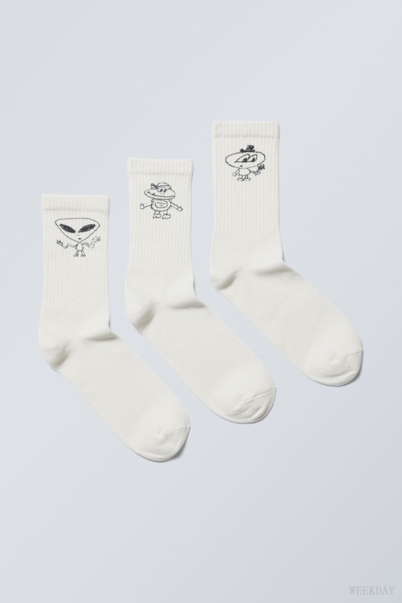 Doodle Guys Weekday 3-pack Sport Graphic Socks | MRXE1898