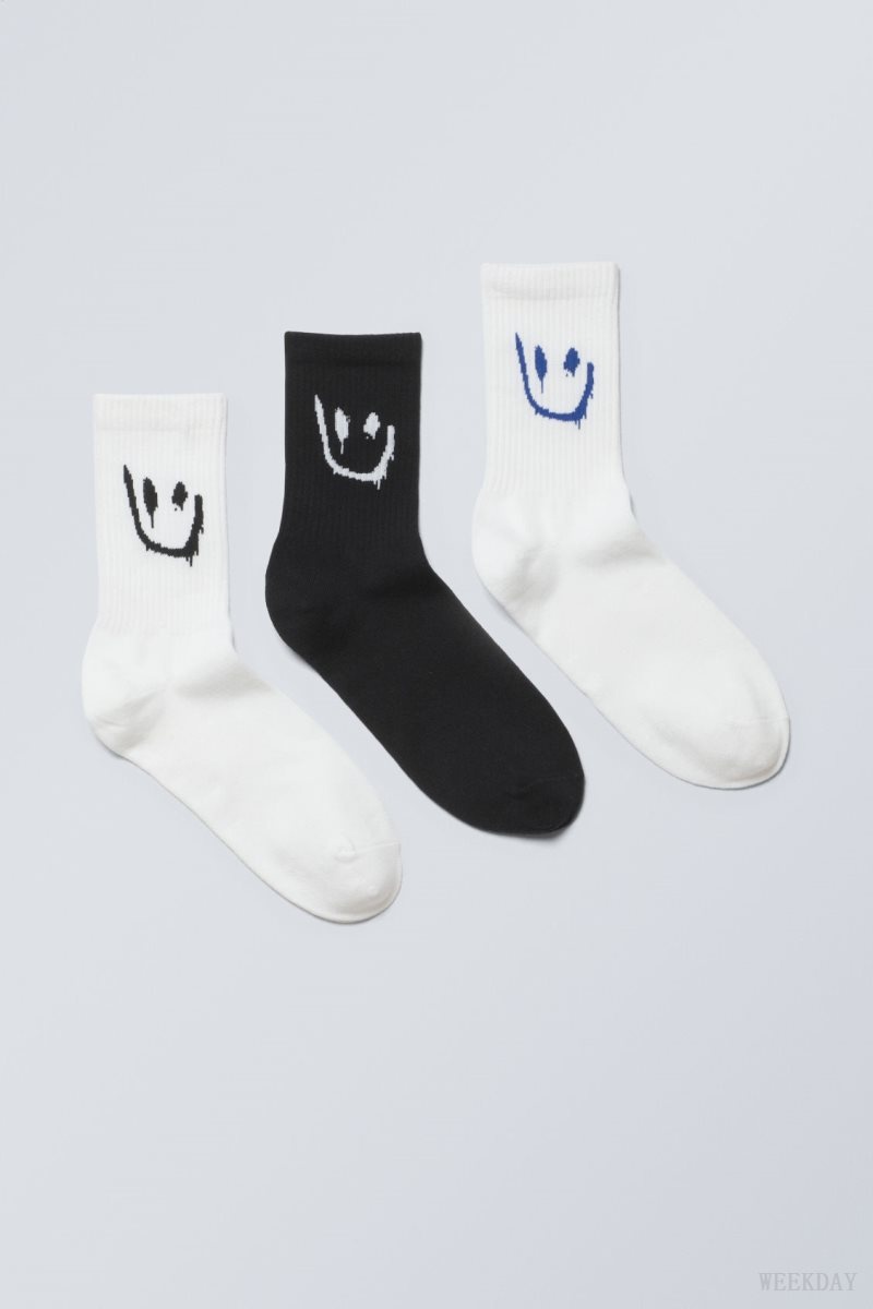 Drippy Mix Weekday 3-pack Sport Graphic Socks | QMCJ3374