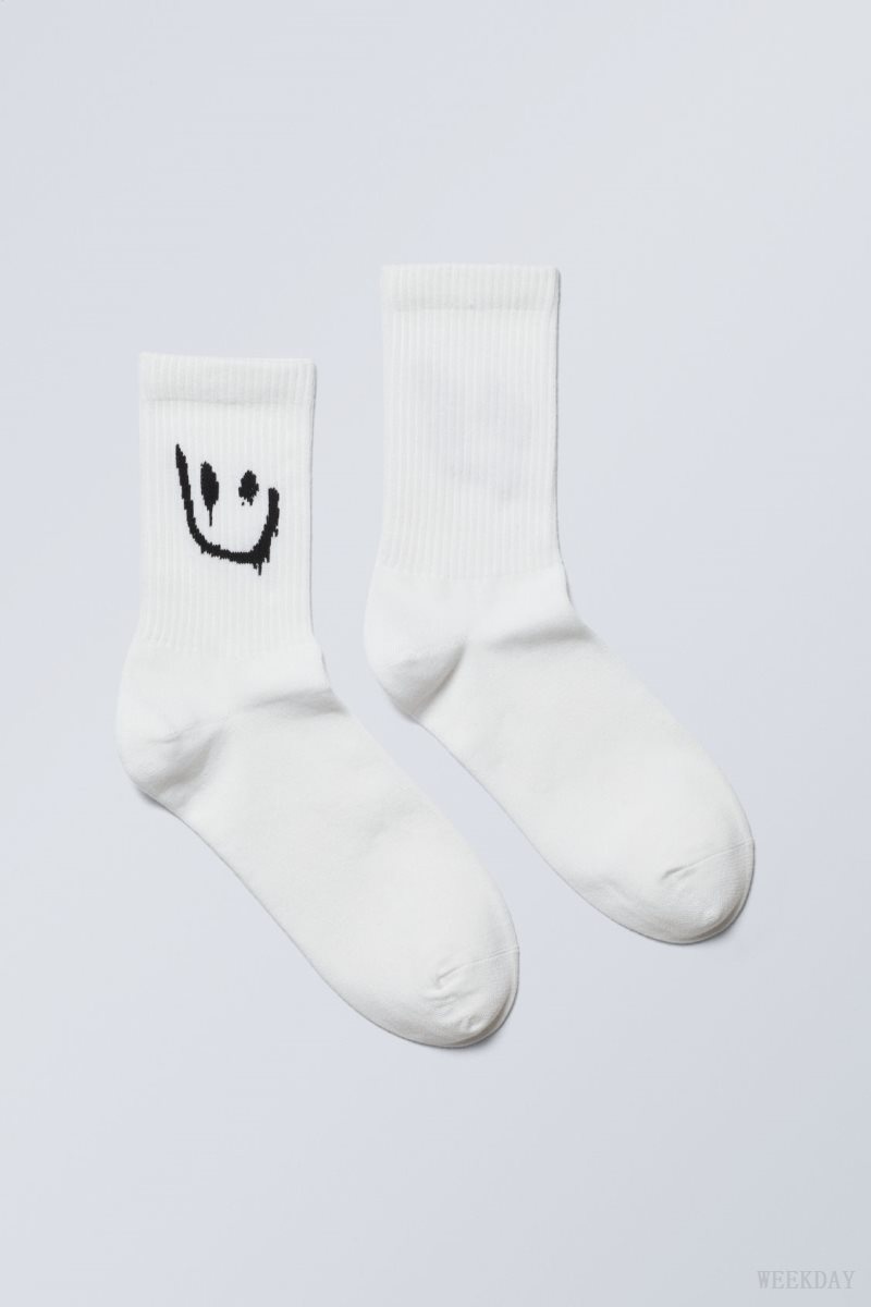 Drippy Smiley Weekday Graphic Sport Sock | SMDL0880