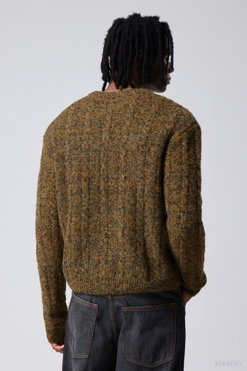 Dusk Moss Weekday Jesper Wool Blend Knit Sweater | JMIX8637