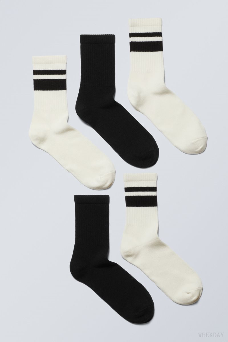 Dusty Accent Mix Weekday 5-pack Sport Socks | AGGV9576