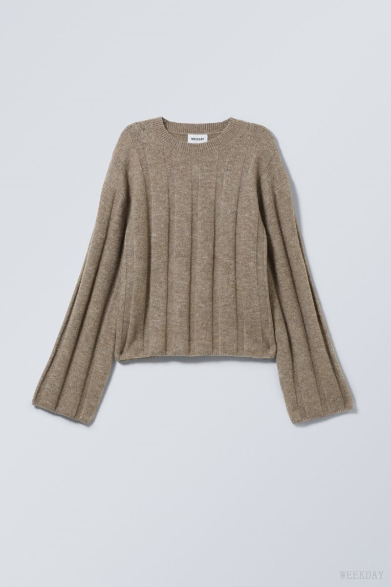 Dusty Mole Weekday Fiona Rib Sweater | UYJP6107