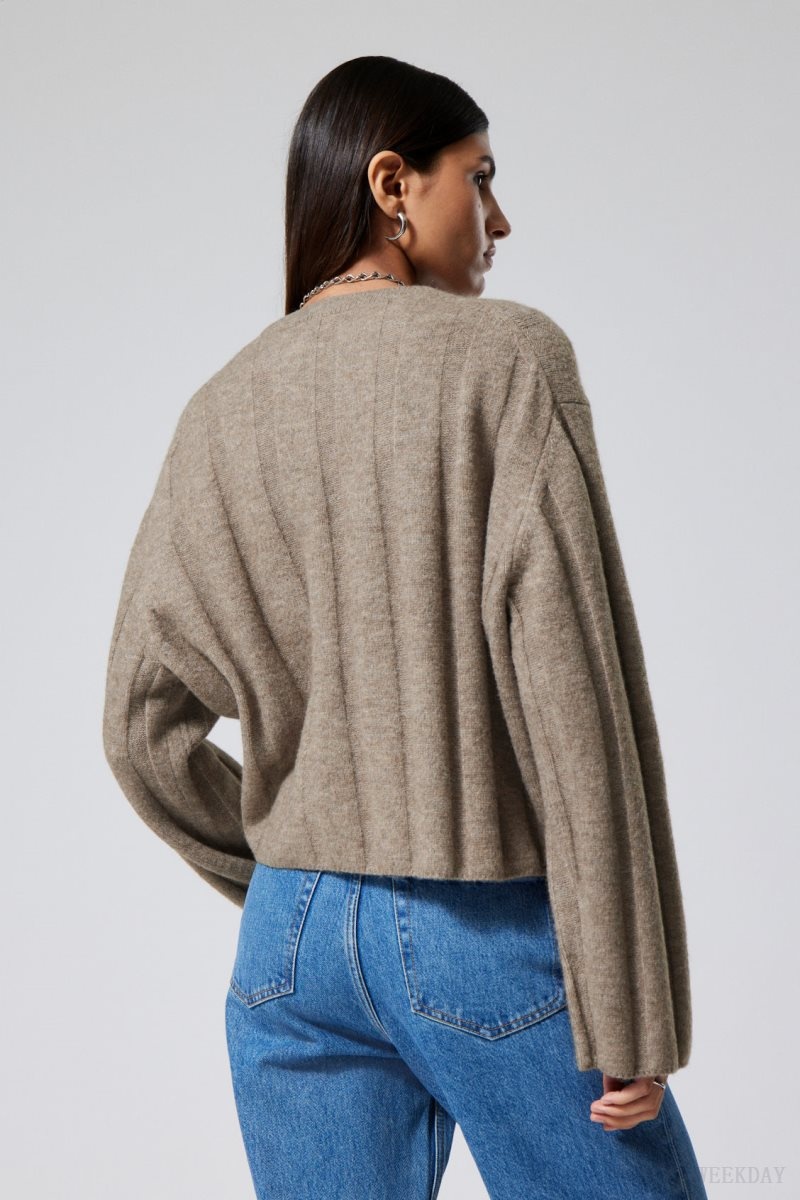 Dusty Mole Weekday Fiona Rib Sweater | UYJP6107