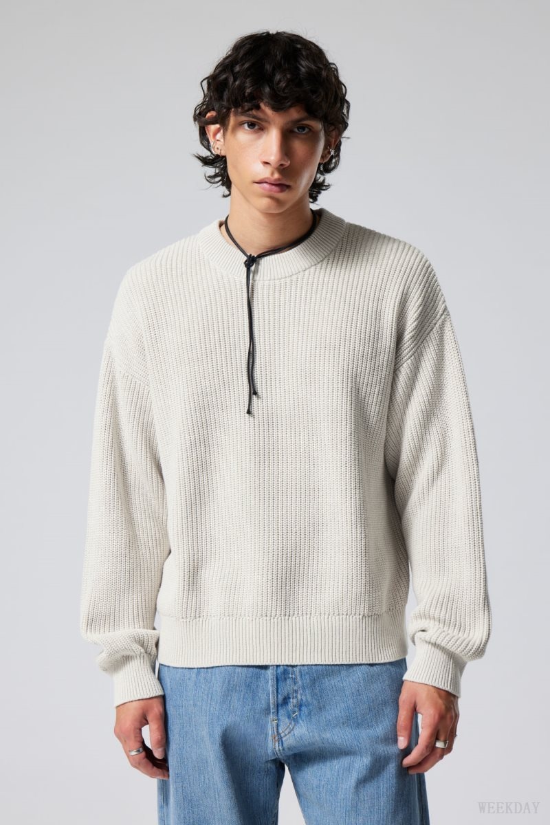 Ecru Weekday Daniel Regular Sweatshirt | MGJR5454