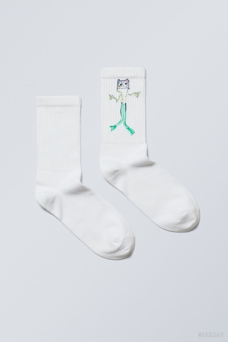 Frog Man Weekday Sport Printed Socks | INXF1986