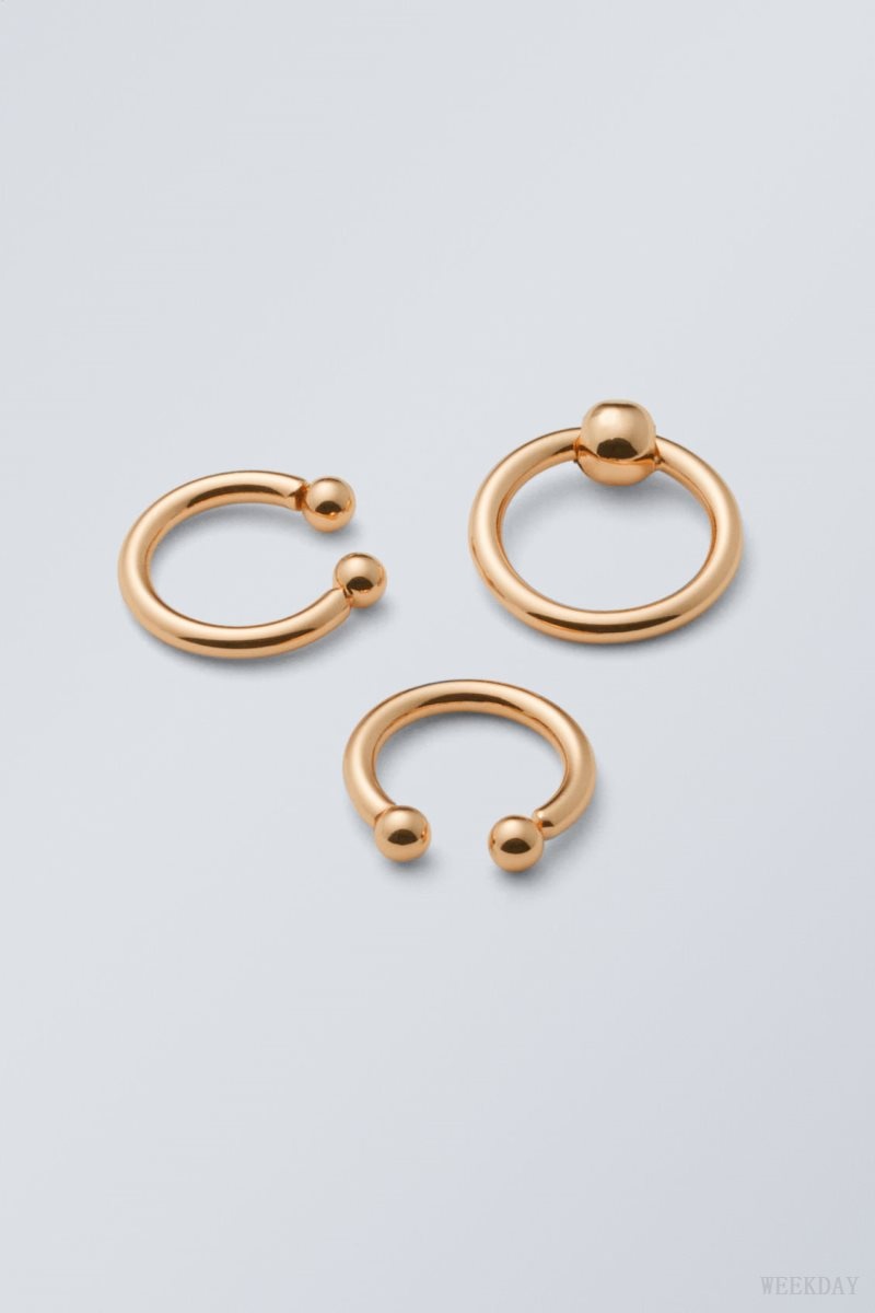 Gold Weekday Dot Ball Ring Pack | JIOH1181