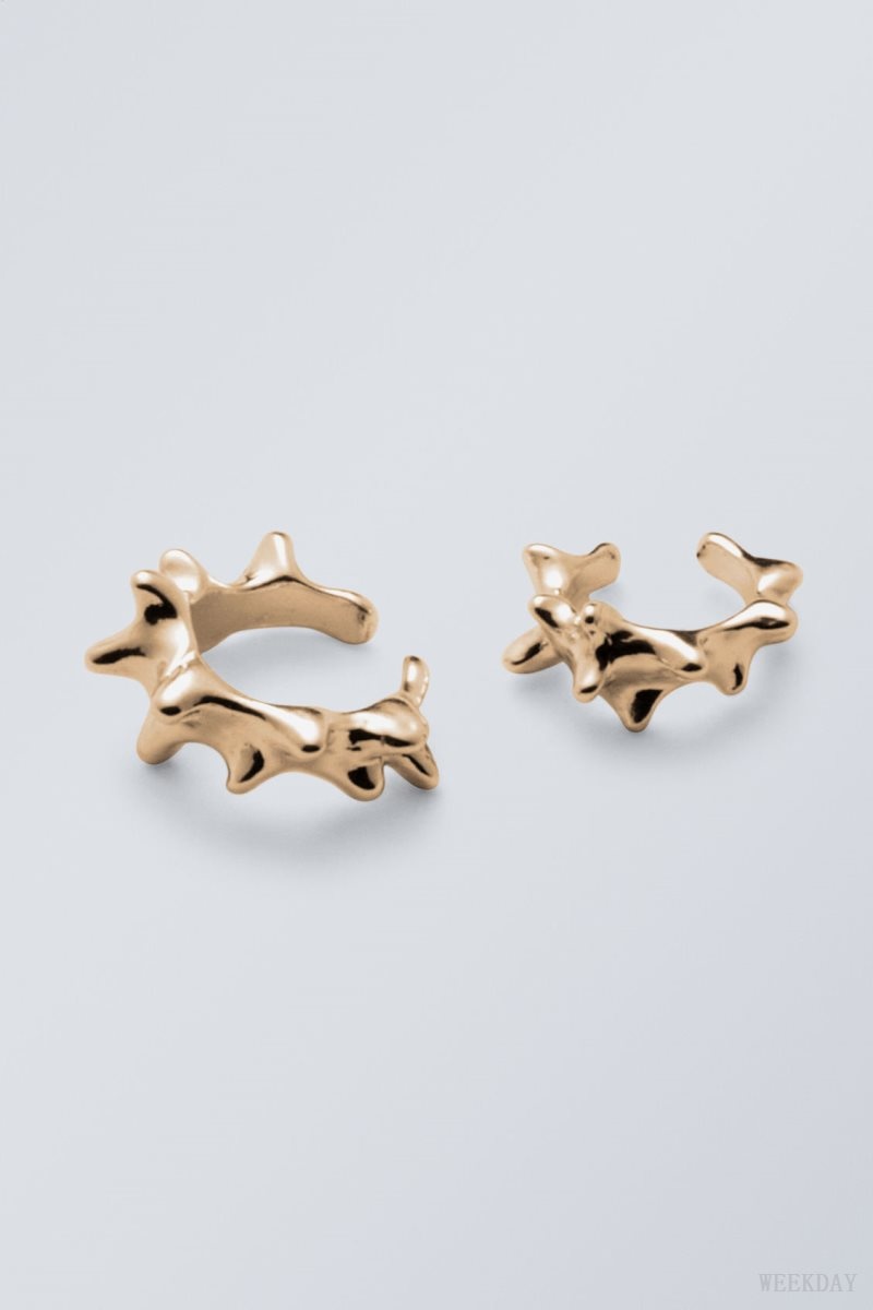 Gold Weekday Spike Earcuffs | ARQW1704