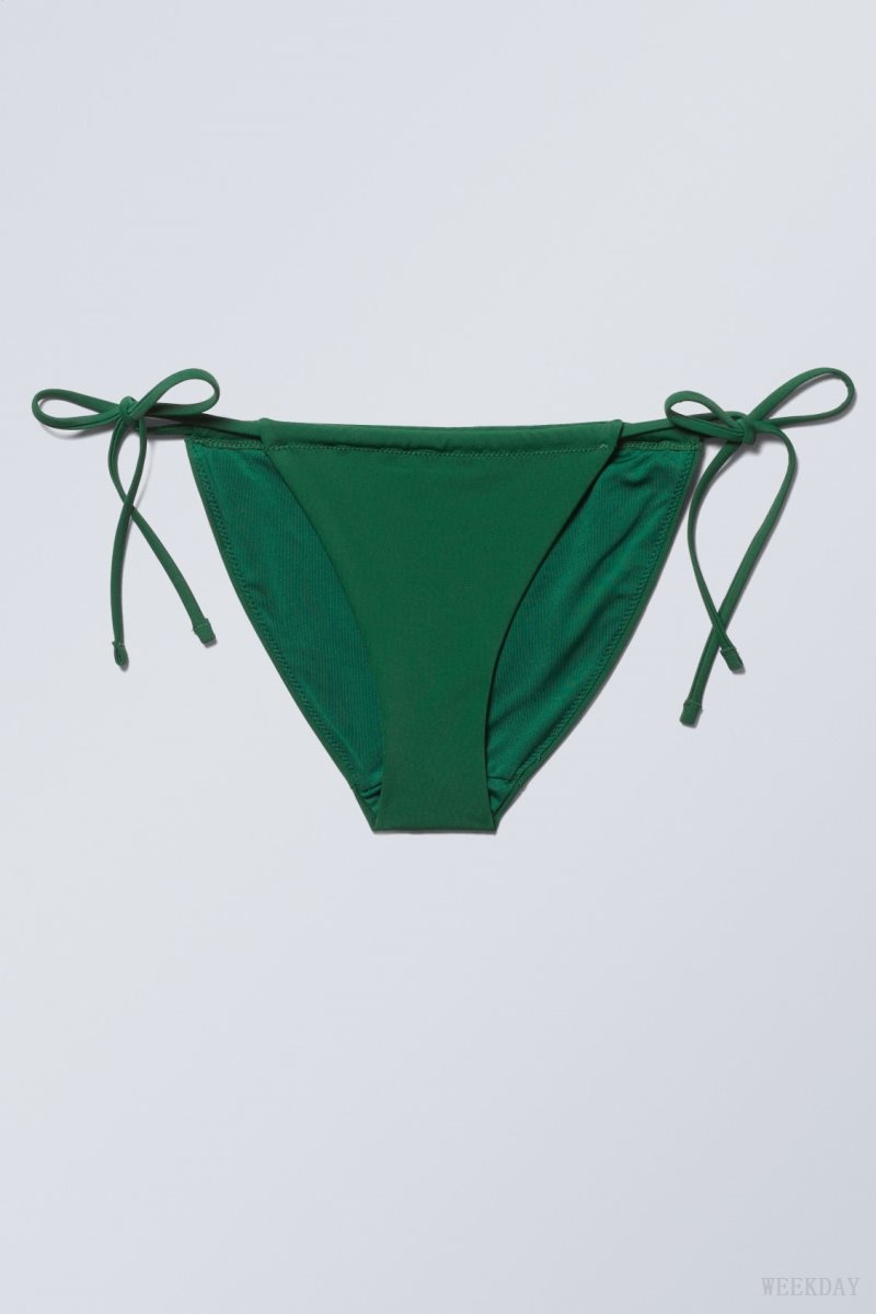 Green Weekday Breeze String Bikini Bottoms | FTMU7049