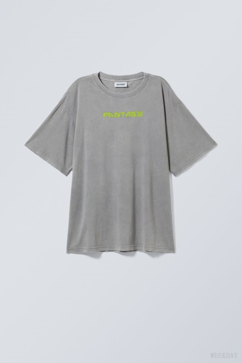 Green Weekday Gen Printed T-shirt | TBJQ2209