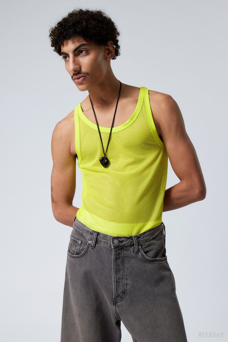 Green Weekday Matheus Mesh Tank Top | ZTEI1218