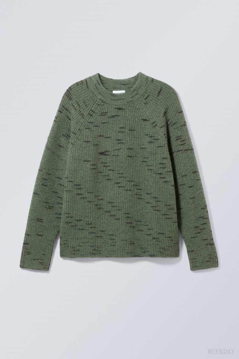 Green Weekday Norman Relaxed Raglan Sweater | VQJD7004