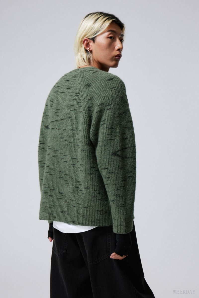 Green Weekday Norman Relaxed Raglan Sweater | VQJD7004