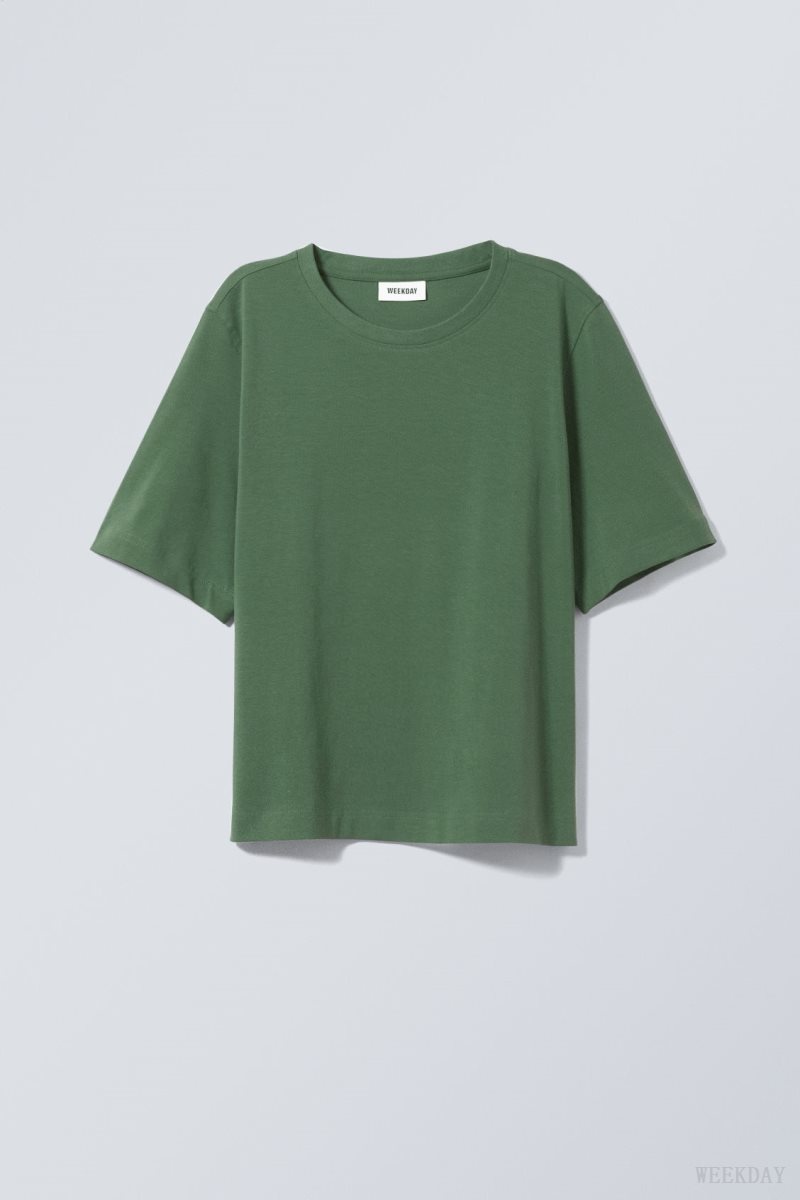 Green Weekday Perfect Boxy T-shirt | YZBS0085