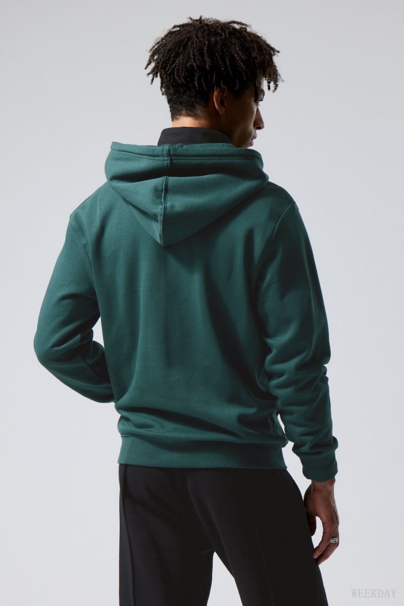 Green Weekday Standard Midweight Zip Hoodie | HFPT0161