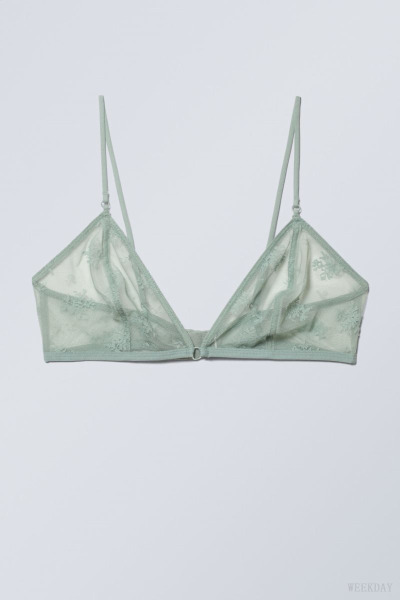 Green Weekday Zelda Lace Bralette Bralette | FICP2837